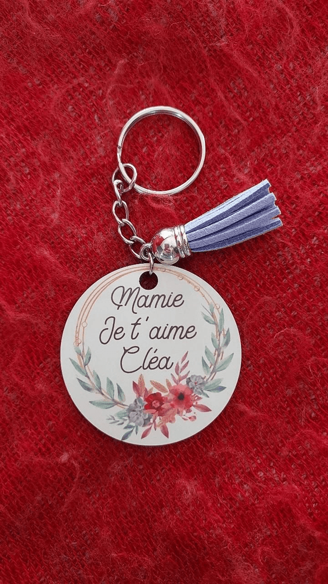 Porte-clés mamie je t'aime personnalisable 
